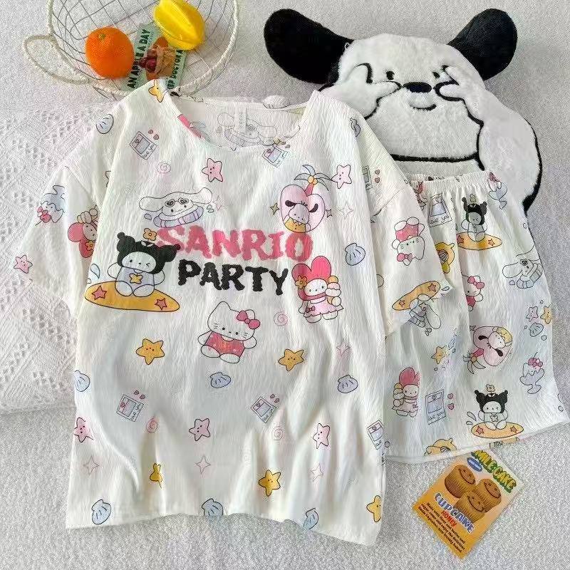 ست تی شرت شلوارک نخ موسلین کد : 2938