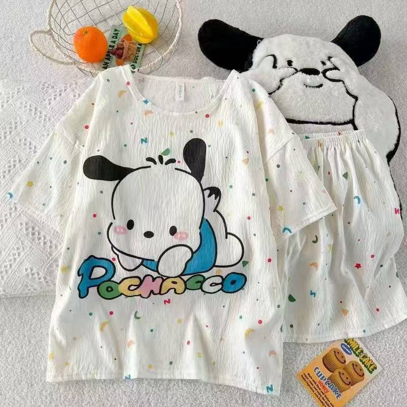 ست تی شرت شلوارک نخ موسلین کد : 2937