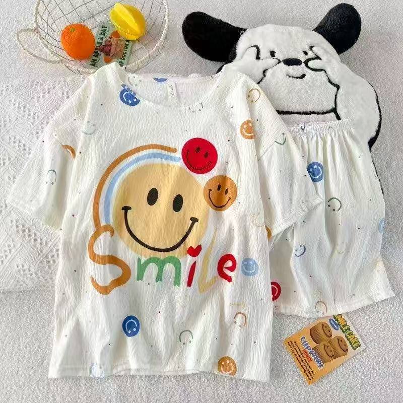 ست تی شرت شلوارک نخ موسلین کد : 2939