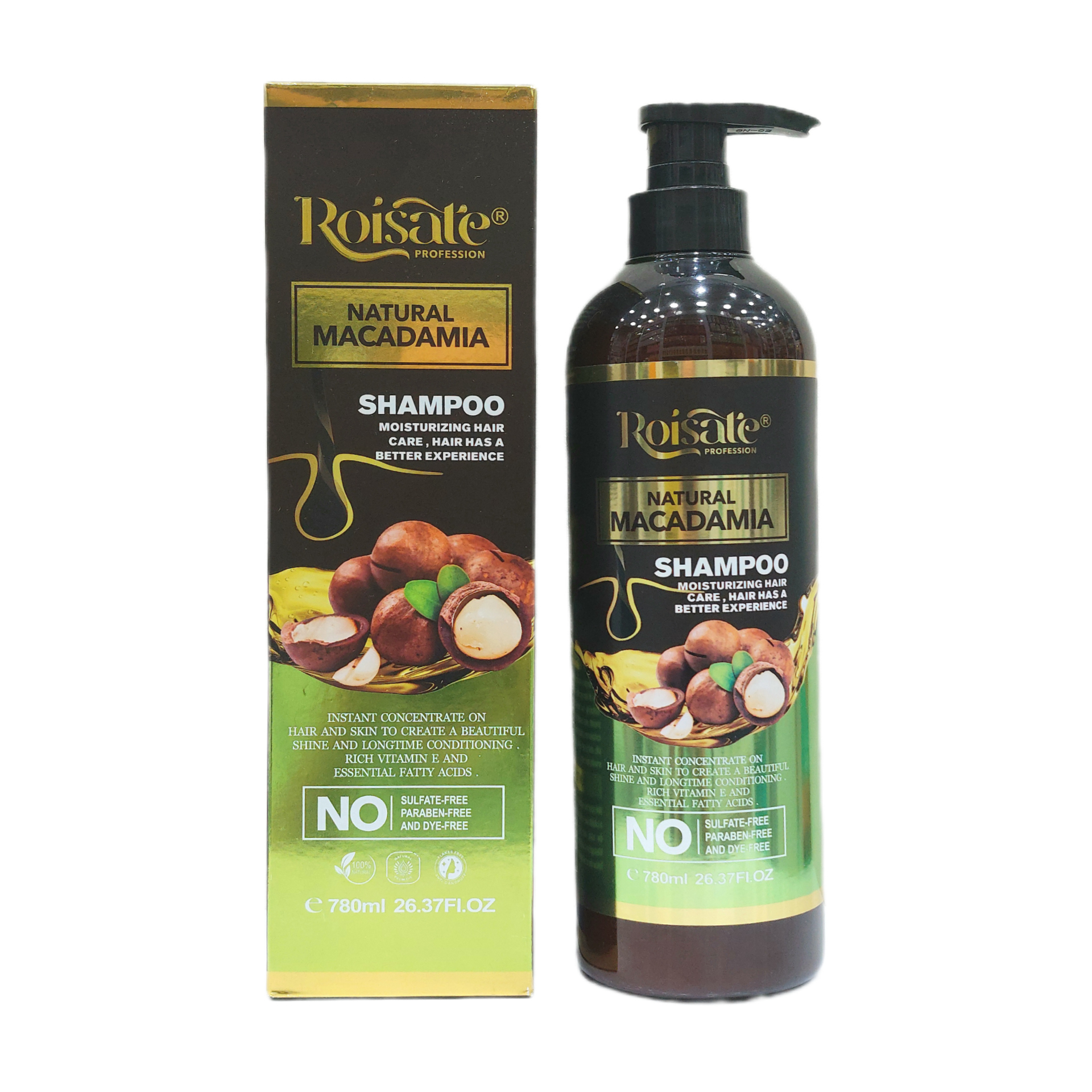 شامپو روغن ماکادامیا برند رویسات مولتی ویتامین و مرطوب کننده مو کد 3039