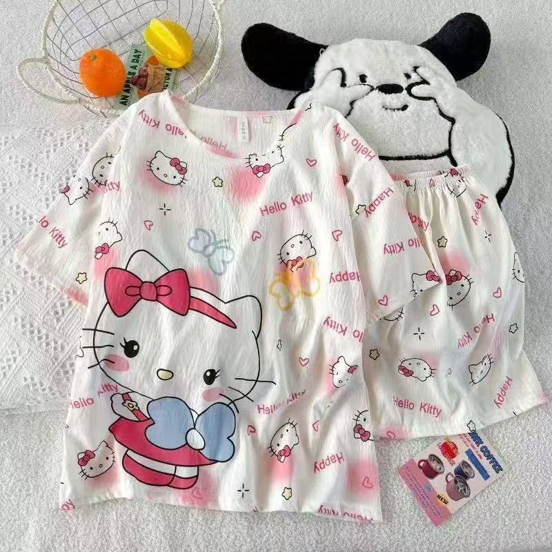 ست تی شرت شلوارک نخ موسلین کد : 2941