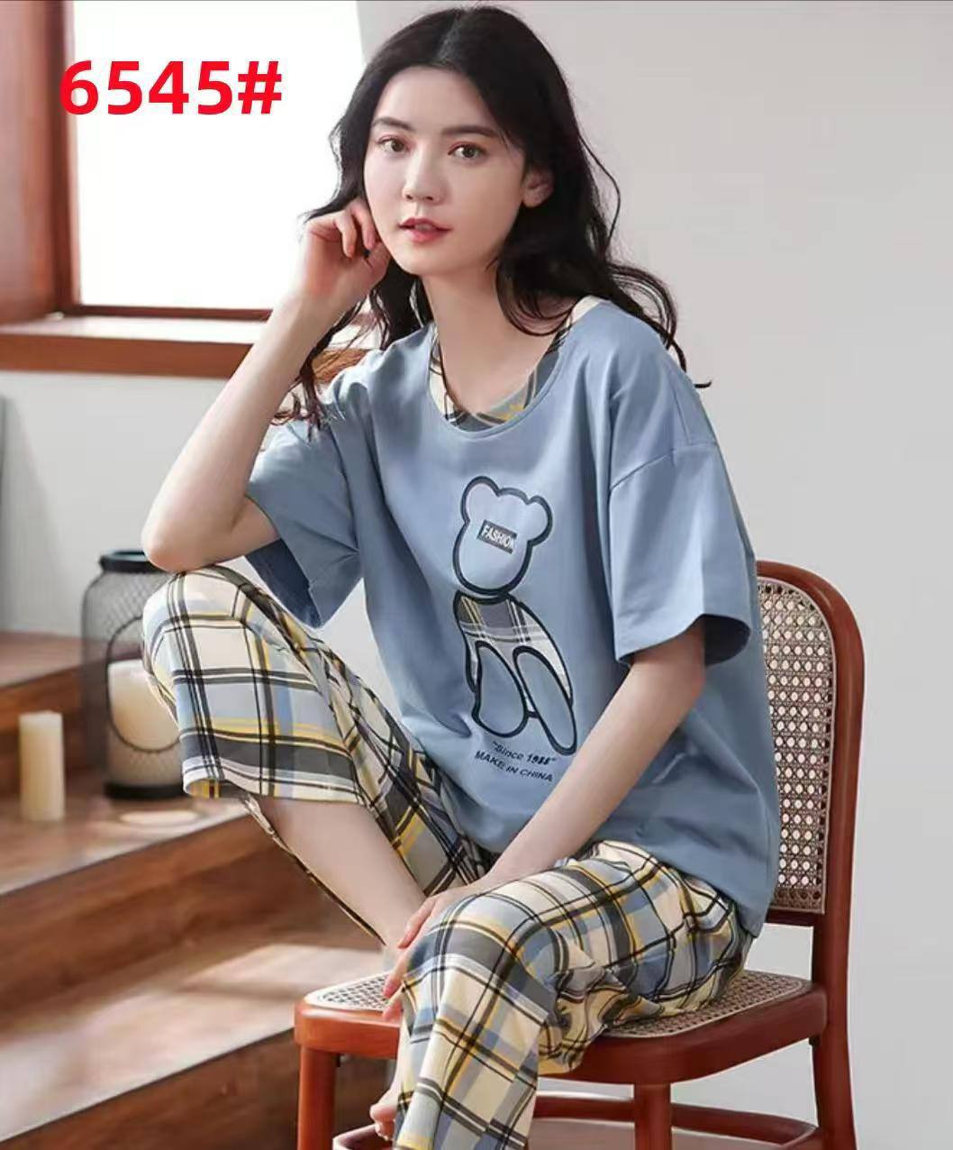 ست بلوز شلوار نخی پنبه کد : 2931