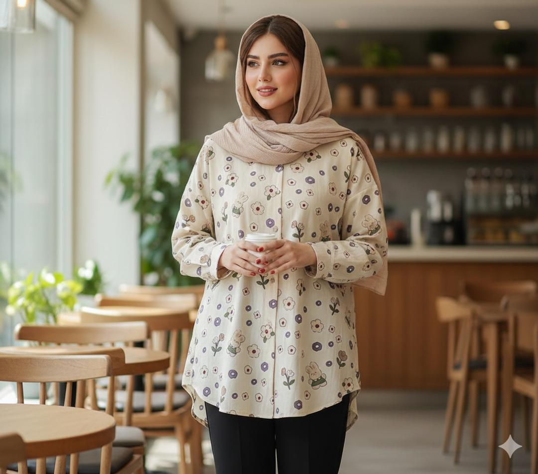 شومیز نخ کتان تابستونی کد : ۲۹۵۵