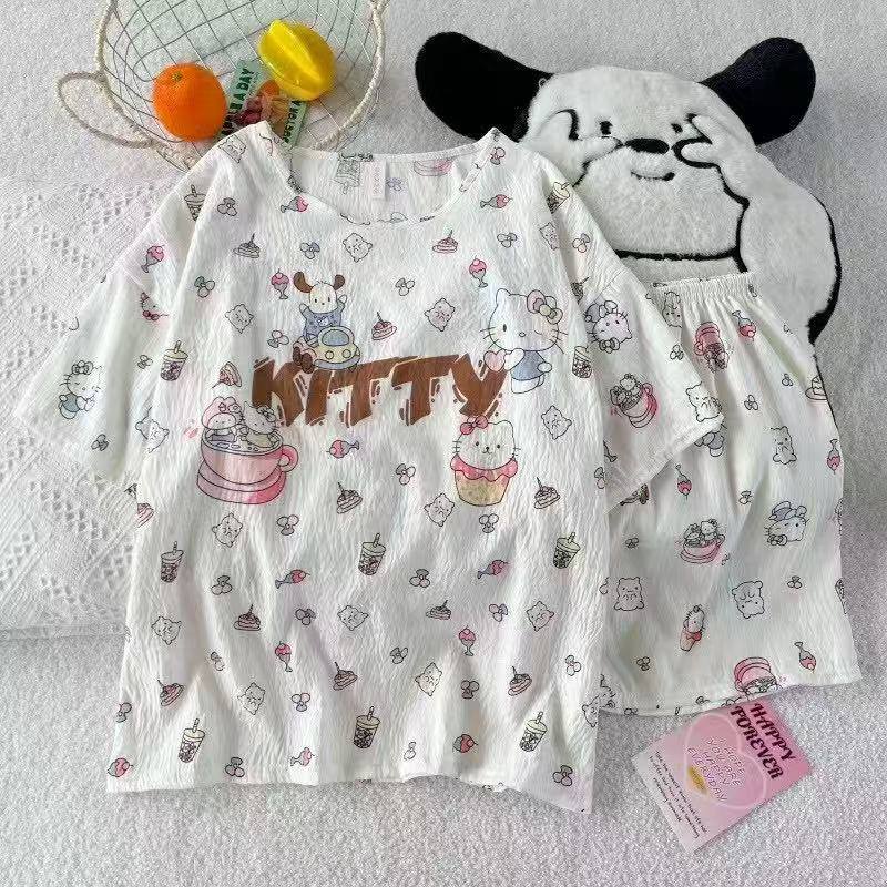 ست تی شرت شلوارک نخ موسلین کد : 2936