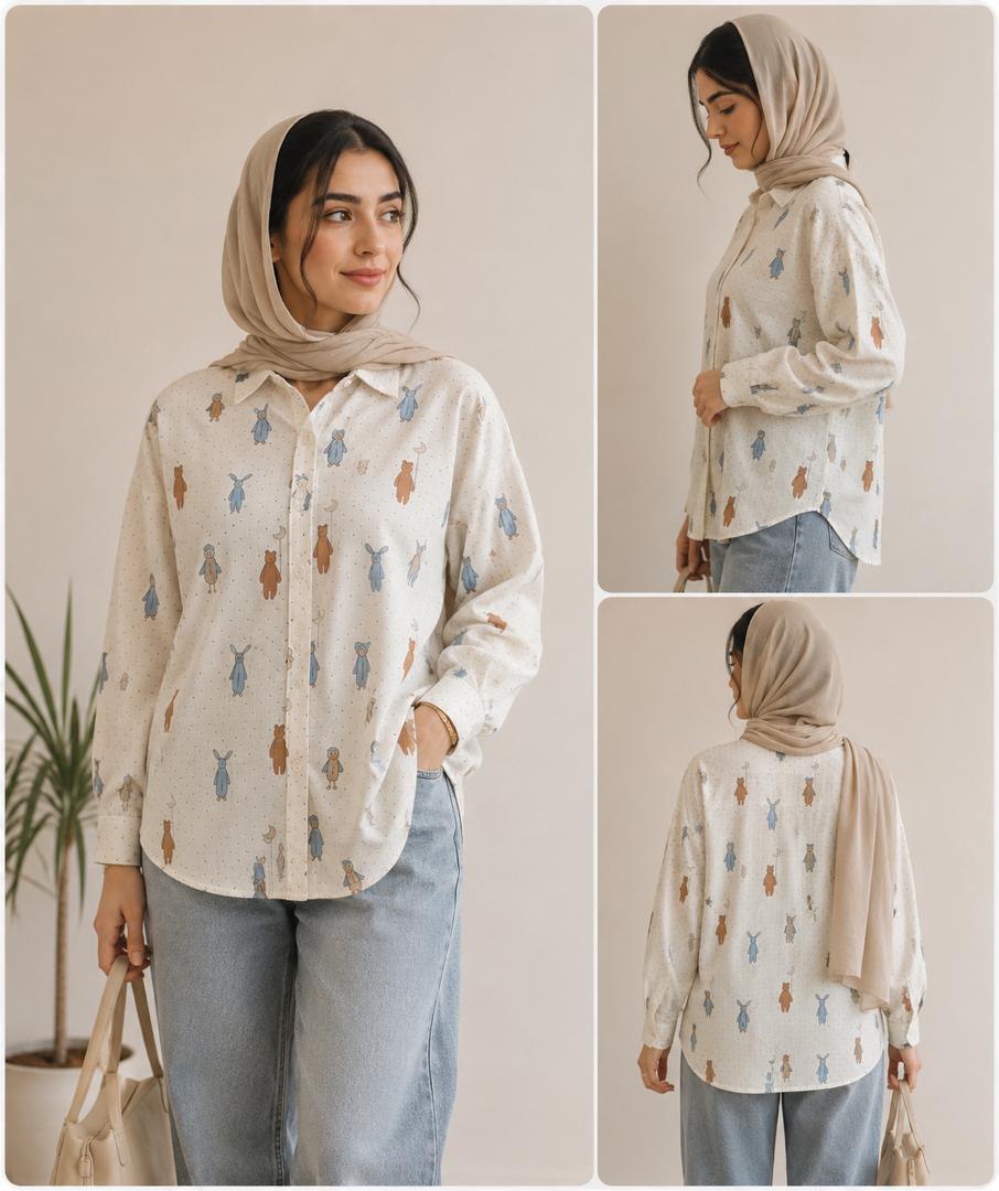شومیز نخ کتان تابستونی کد :2957